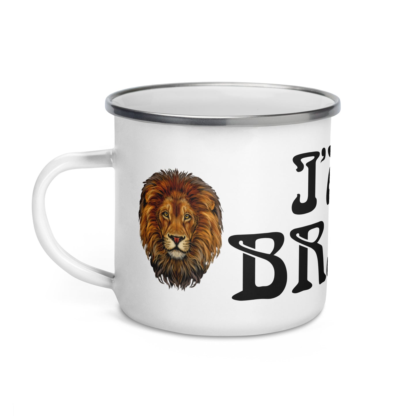 “I’AM BRAVE!”Enamel Mug W/Black Font