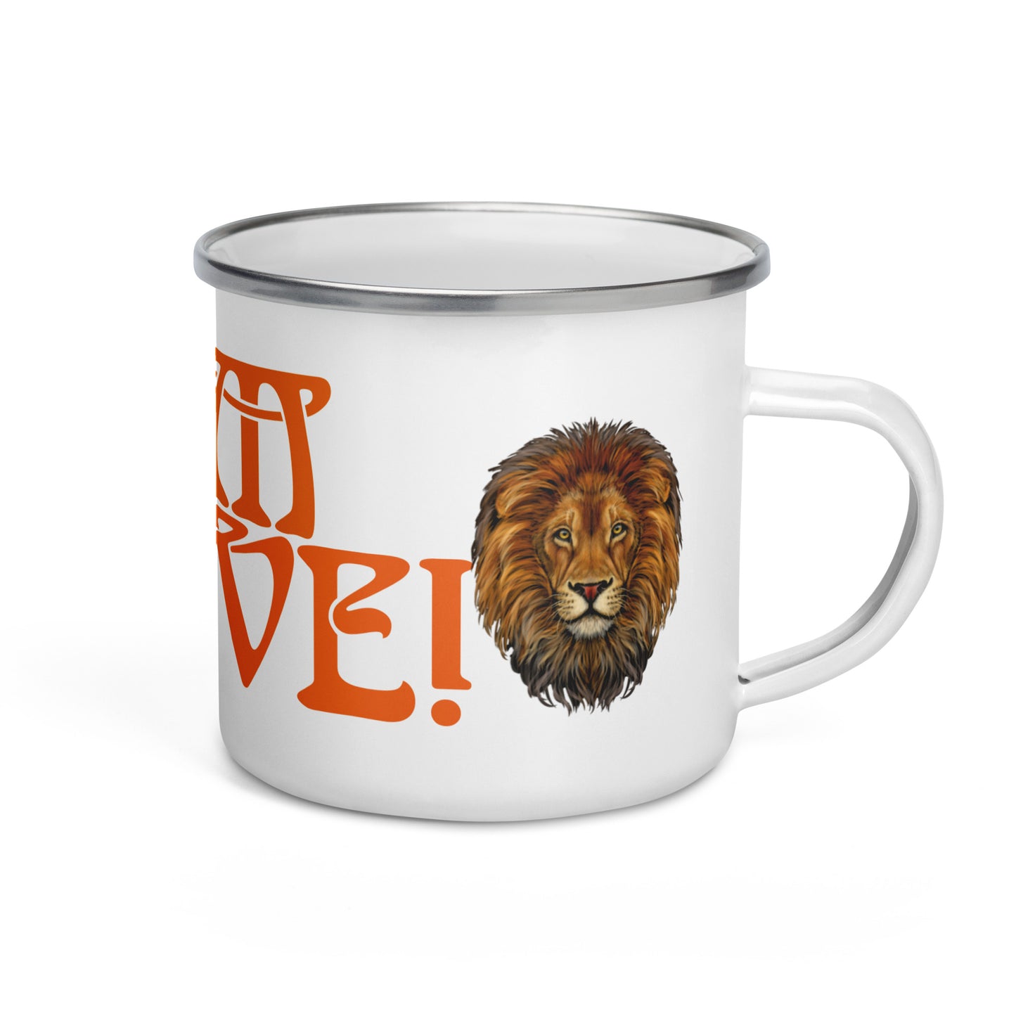 “I’AM BRAVE!”Enamel Mug W/Orange Font
