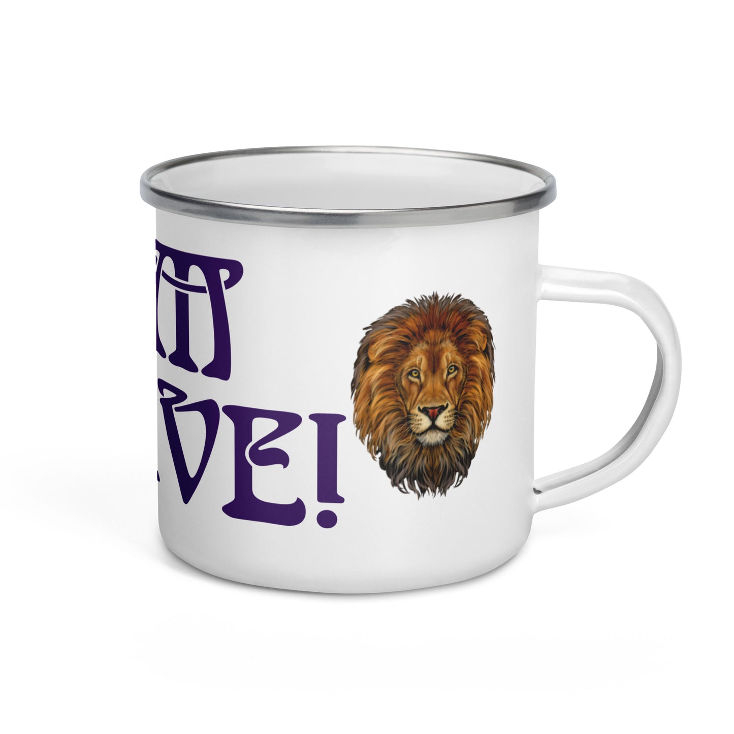 “I’AM BRAVE!”Enamel Mug W/Purple Font