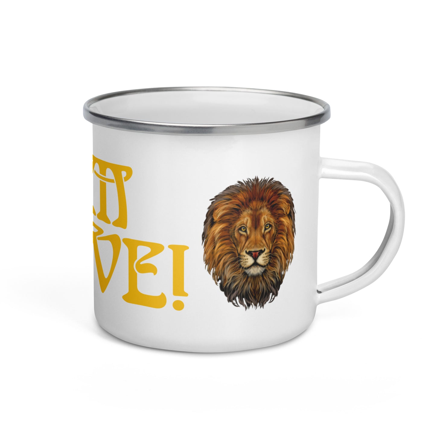 “I’AM BRAVE!”Enamel Mug W/Yellow Font