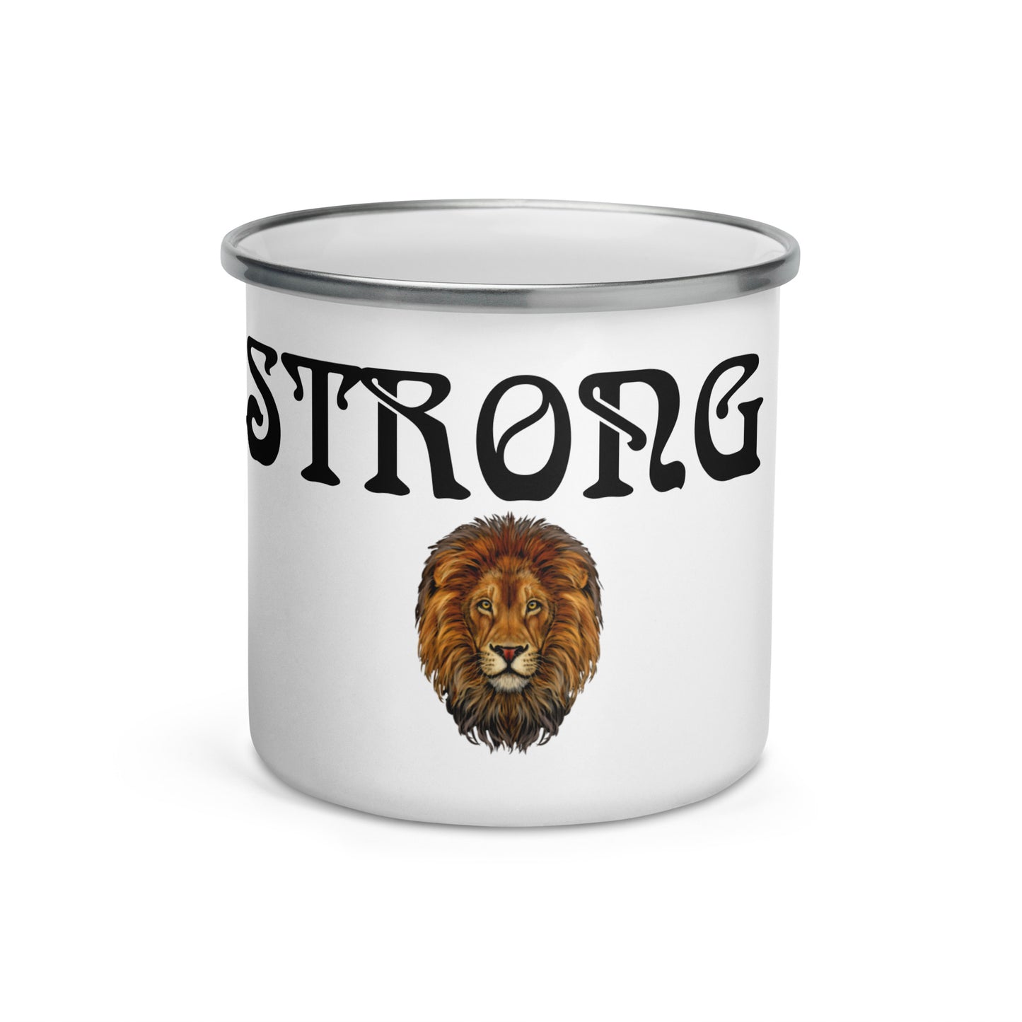 “STRONG”Enamel Mug W/Black Font