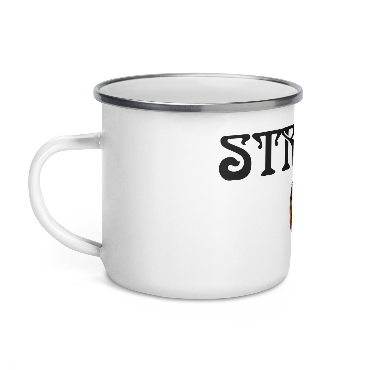 “STRONG”Enamel Mug W/Black Font