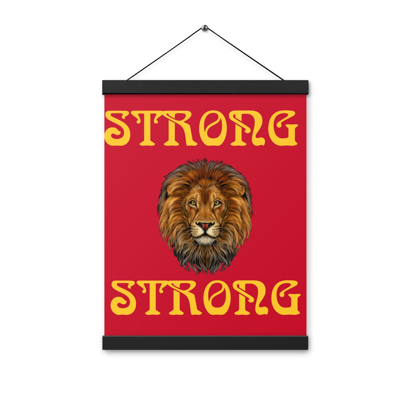 “STRONG”Red Poster W/Yellow Font