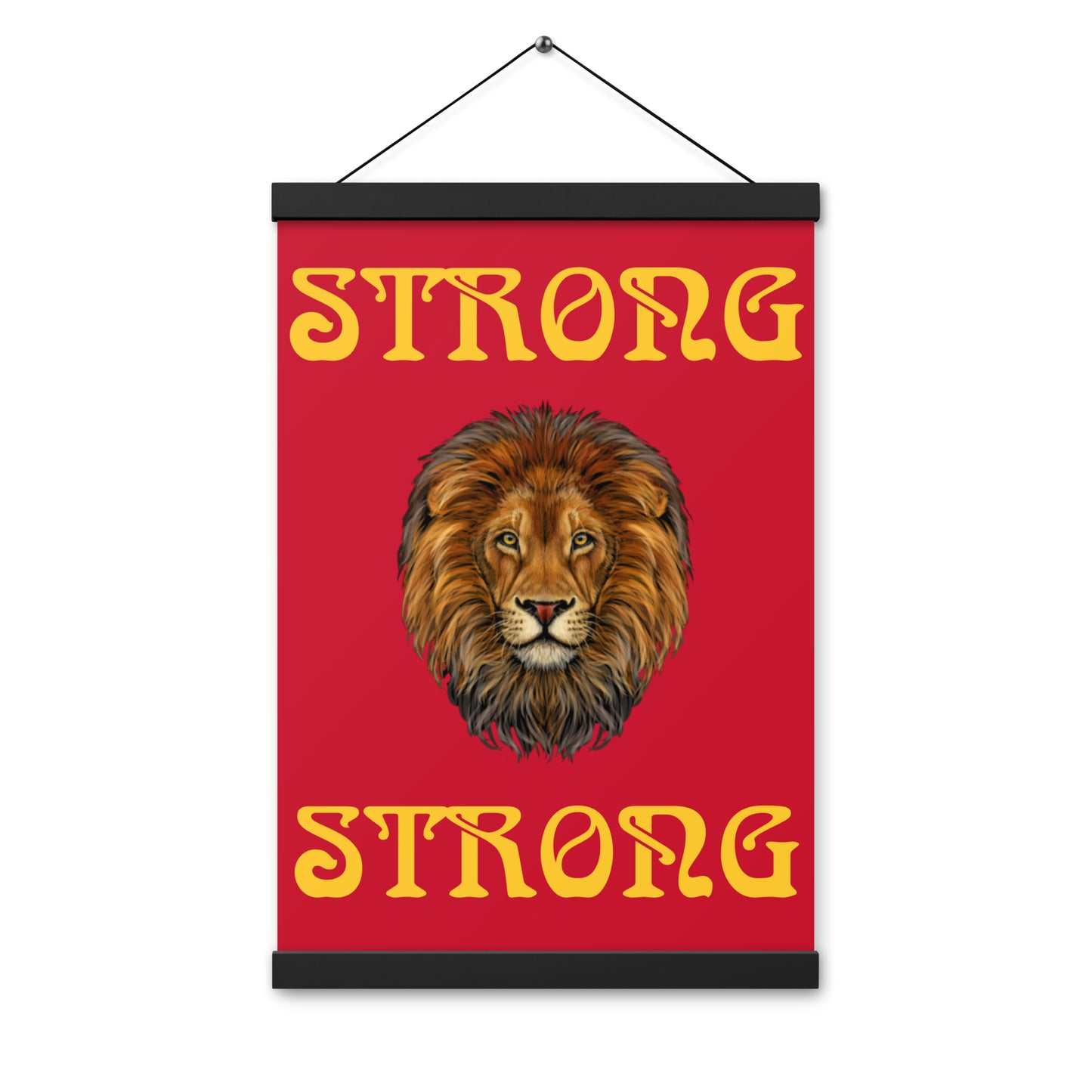 “STRONG”Red Poster W/Yellow Font