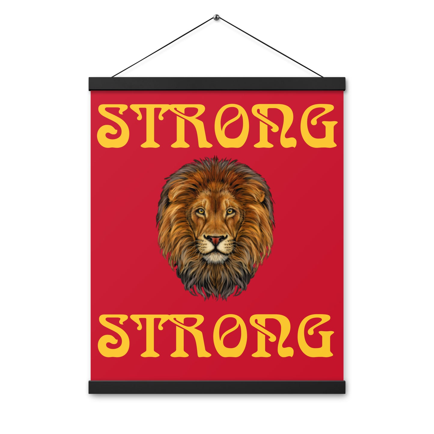 “STRONG”Red Poster W/Yellow Font
