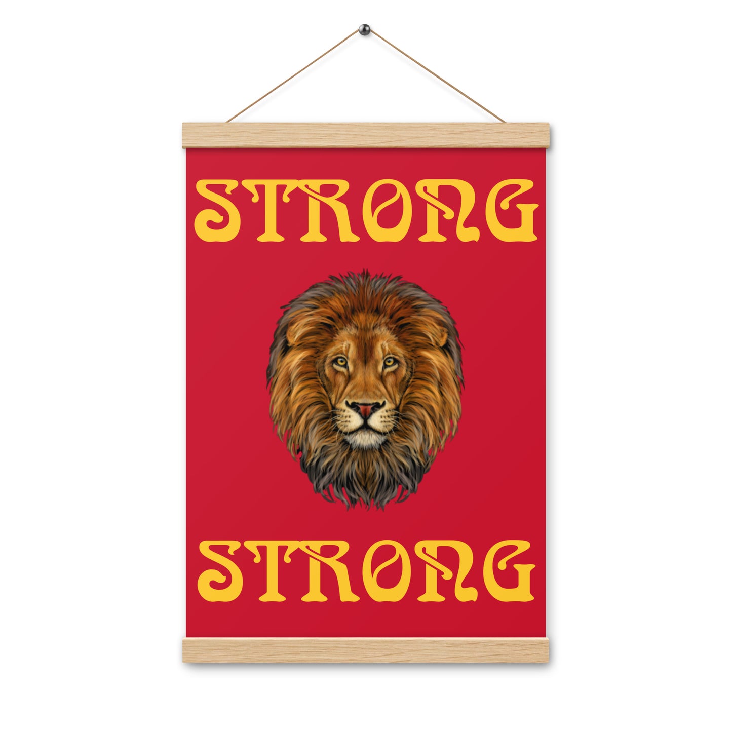 “STRONG”Red Poster W/Yellow Font