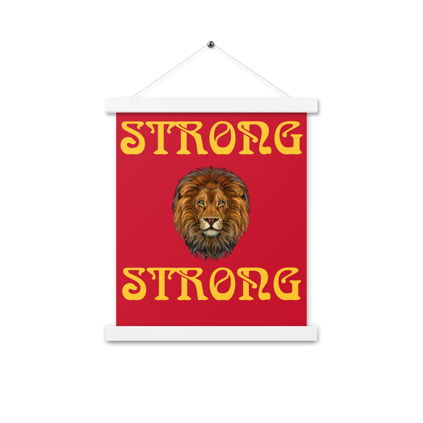 “STRONG”Red Poster W/Yellow Font