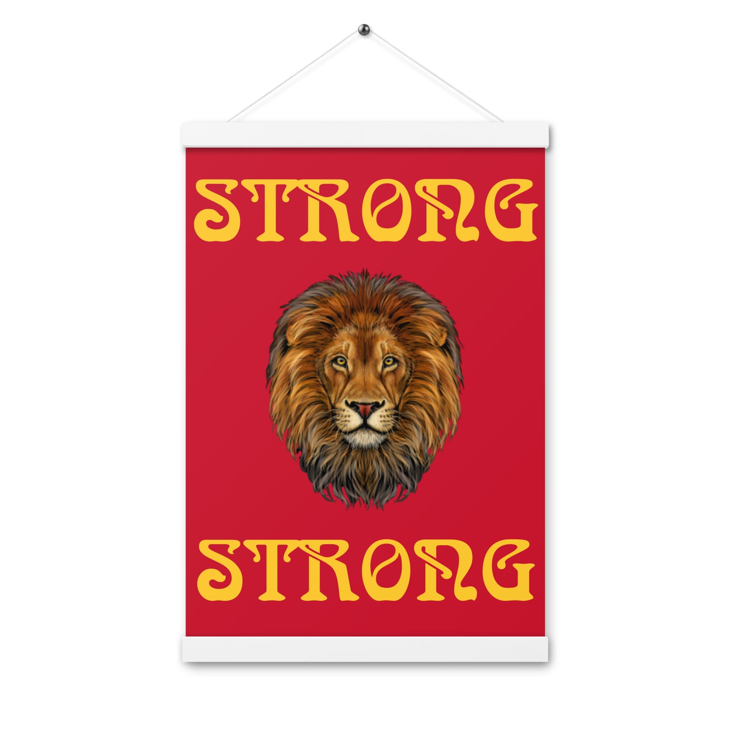 “STRONG”Red Poster W/Yellow Font