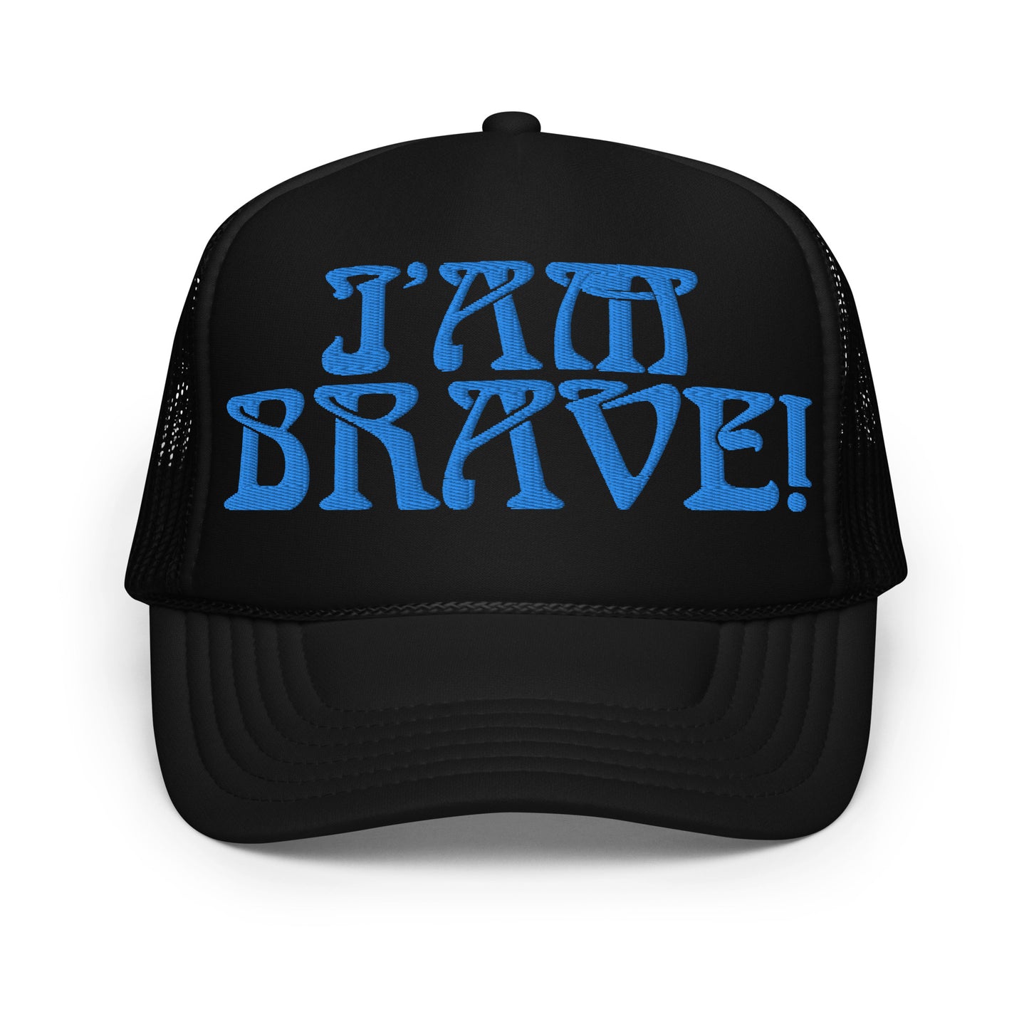“I’AM BRAVE!”Foam Trucker Hat W/SkyBlue Font