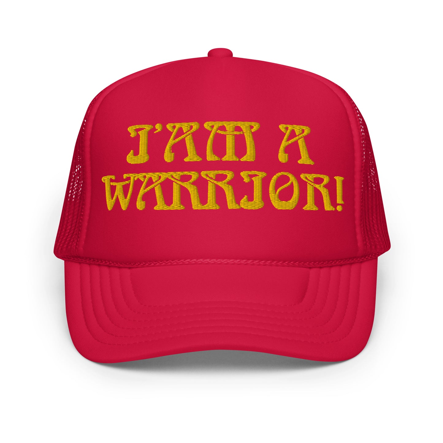 “I’AM A WARRIOR!” Foam Trucker Hat W/Yellow Font