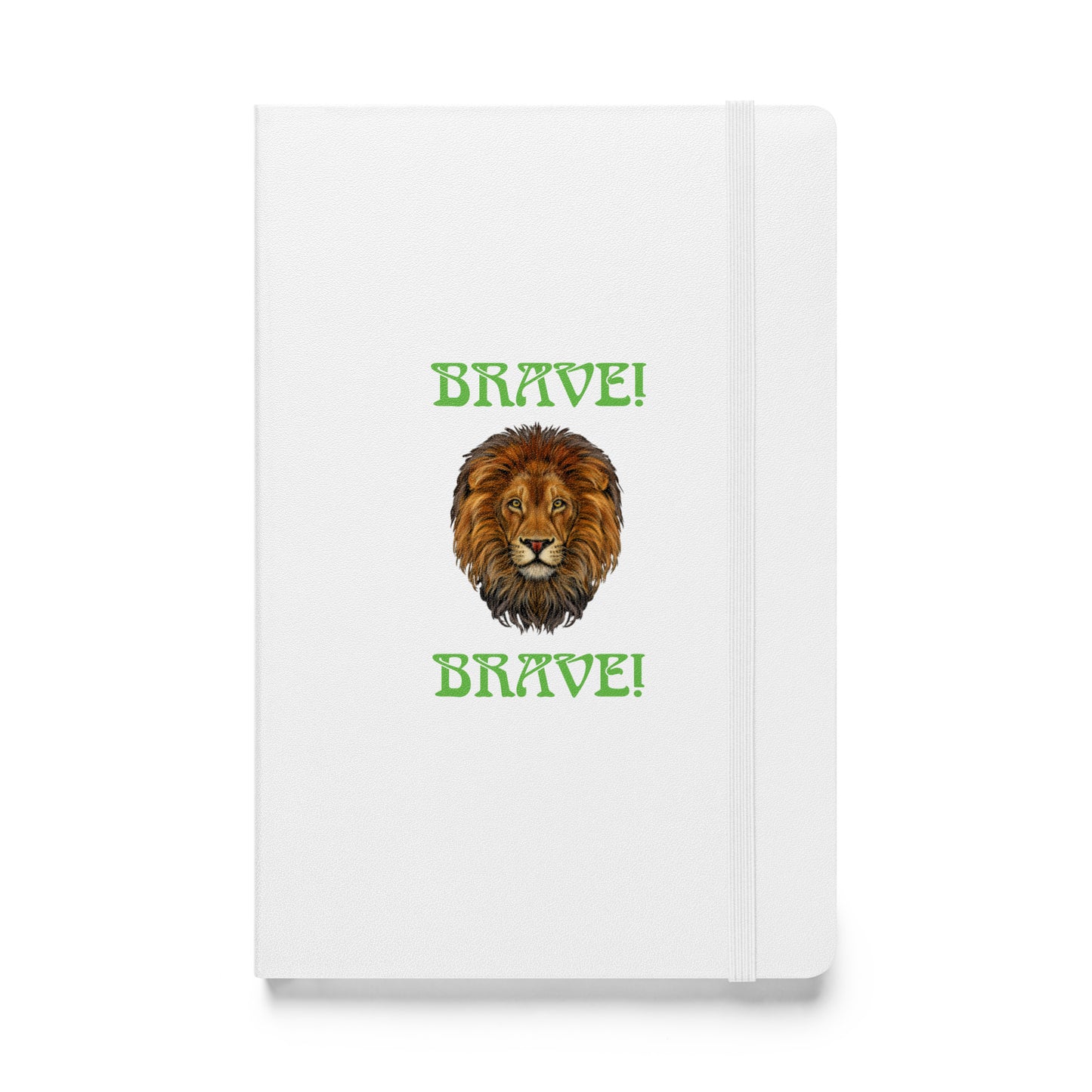 “BRAVE!”Hardcover Bound Notebook W/Green Font