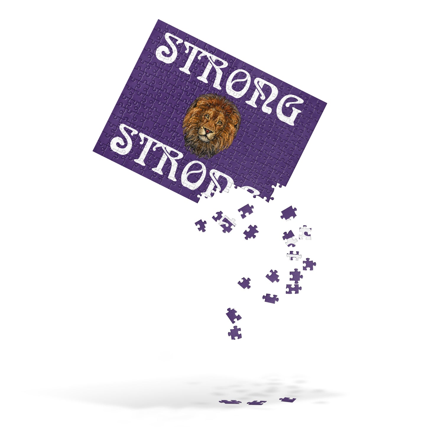“STRONG”Purple Jigsaw Puzzle W/White Font