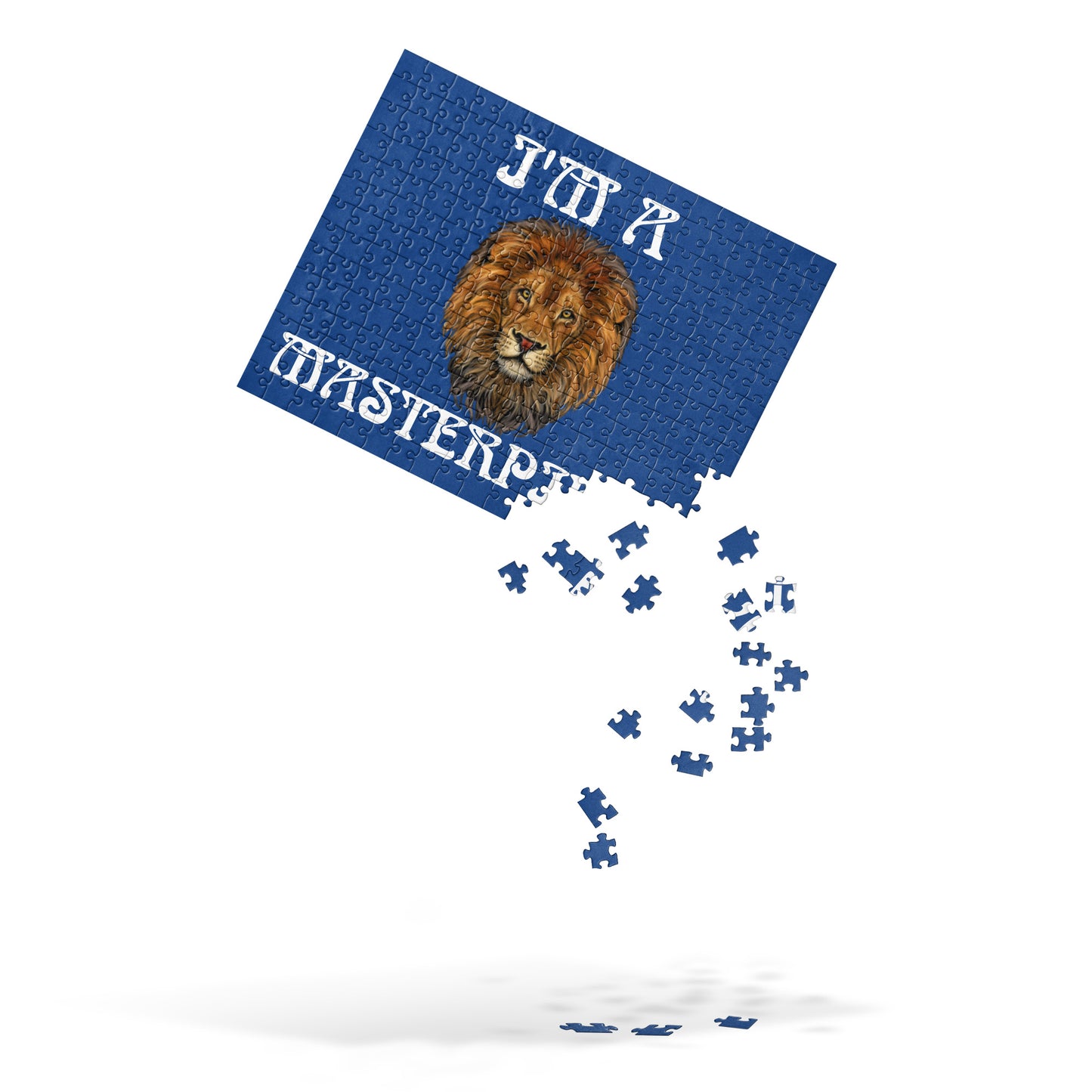 “I’M A MASTERPIECE!”Blue Jigsaw Puzzle W/White Font