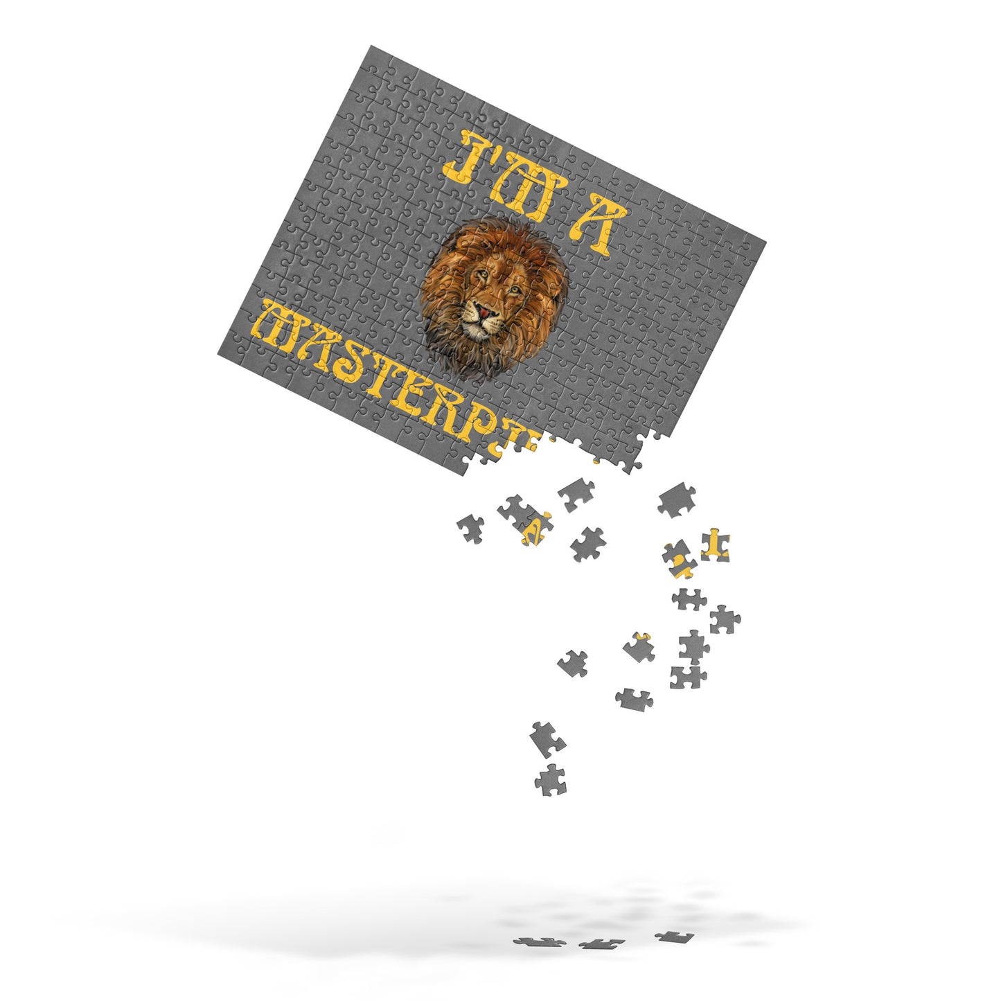 “I’M A MASTERPIECE!”Grey Jigsaw Puzzle W/Yellow Font