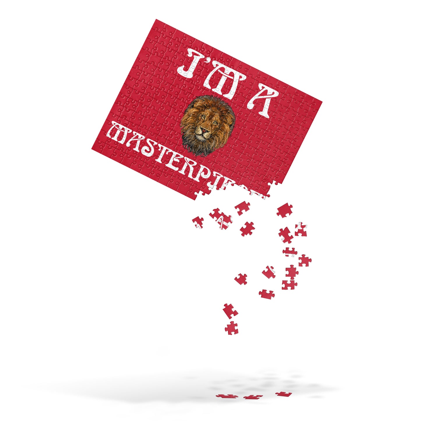 “I’M A MASTERPIECE!”Red Jigsaw Puzzle W/White Font
