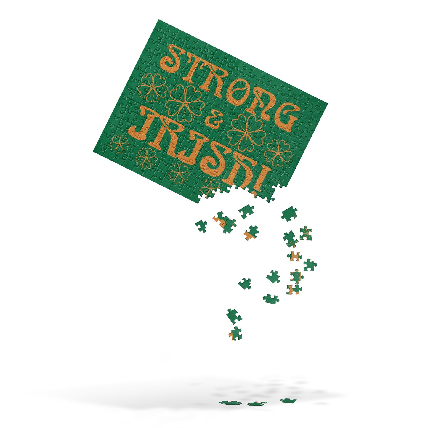 “STRONG & IRISH!”Green Jigsaw Puzzle W/Bronze Font