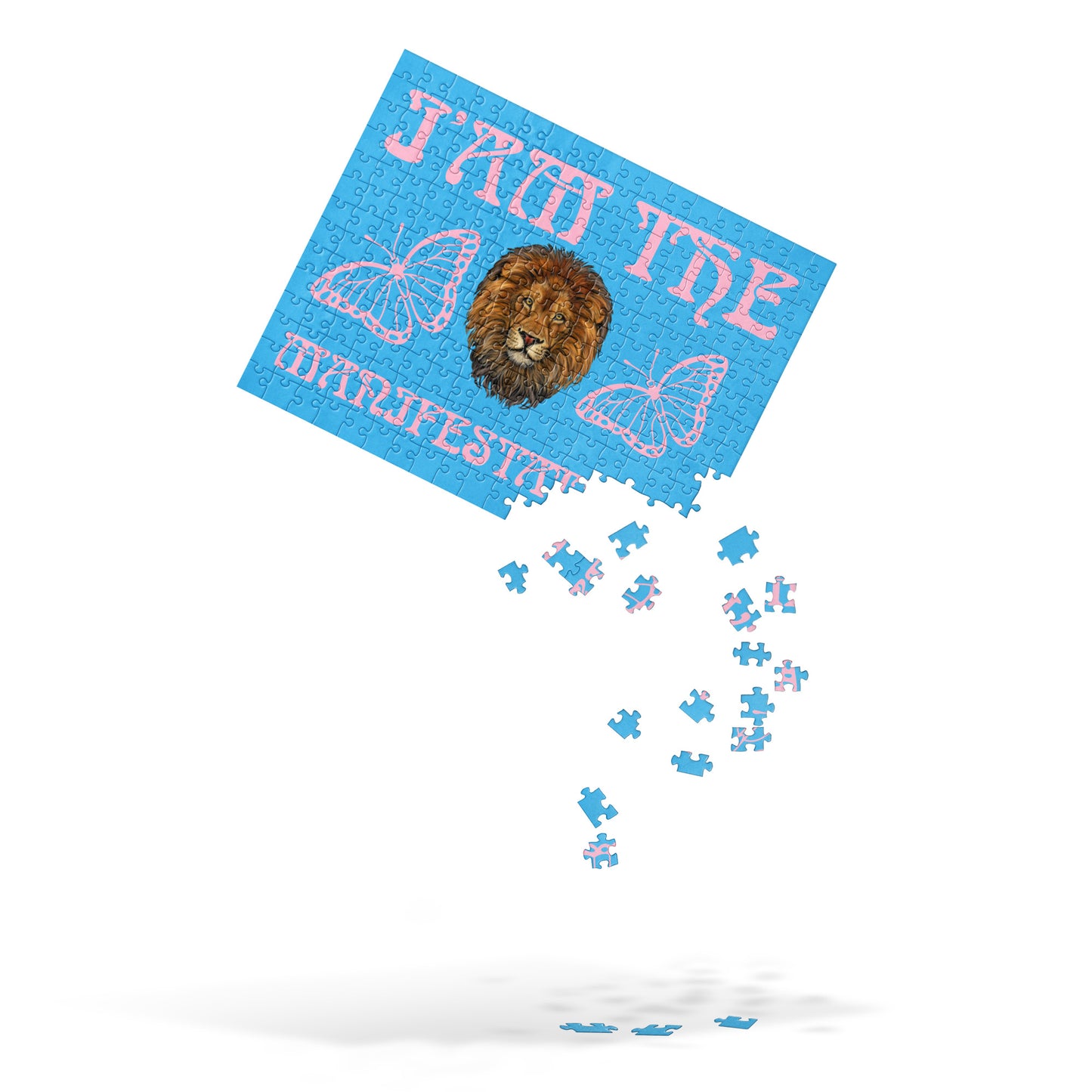 “I’AM THE MANIFESTATION!”SkyBlue Jigsaw Puzzle W/Cotton Candy Font