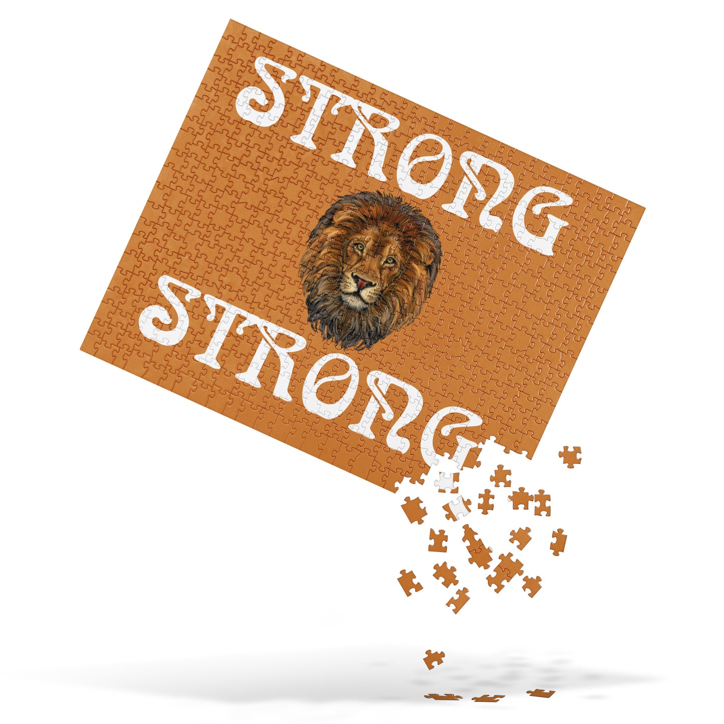 “STRONG”Bronze Jigsaw Puzzle W/White Font