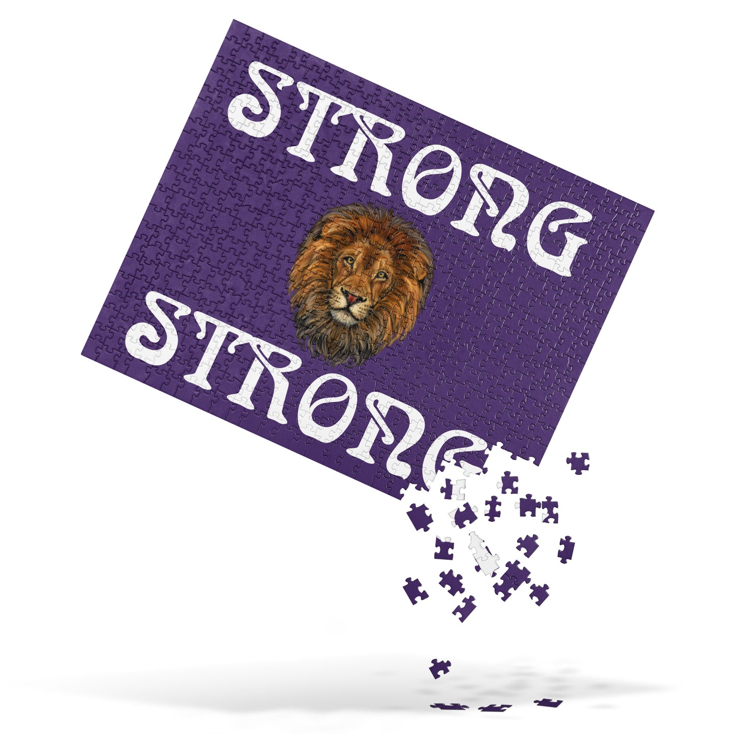 “STRONG”Purple Jigsaw Puzzle W/White Font
