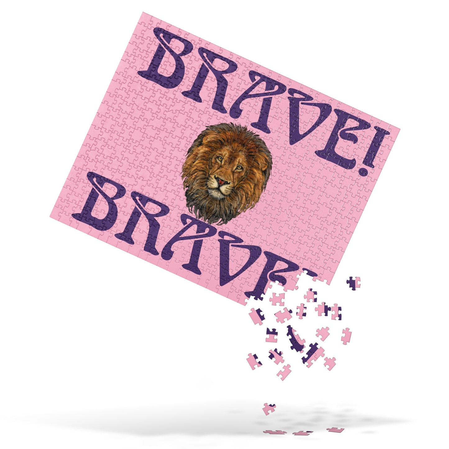 “BRAVE!”Cotton Candy Jigsaw Puzzle W/Purple Font