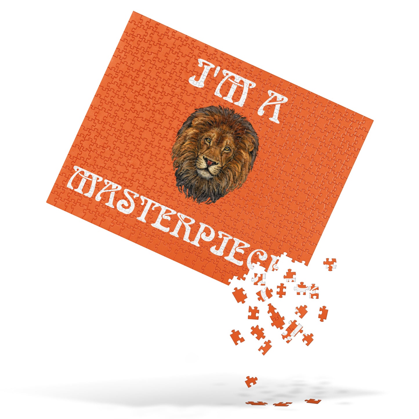 “I’M A MASTERPIECE!”Orange Jigsaw Puzzle W/White Font