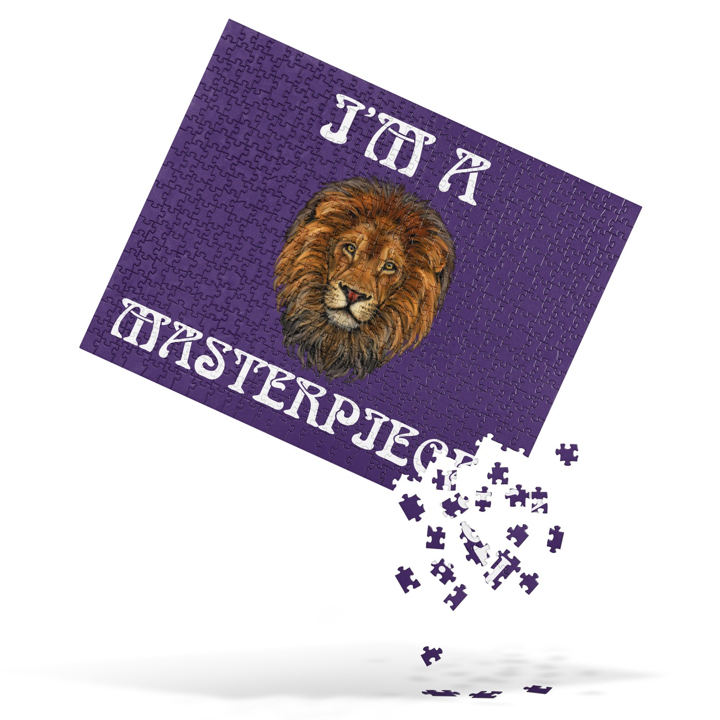 “I’M A MASTERPIECE!”Purple Jigsaw Puzzle W/White Font