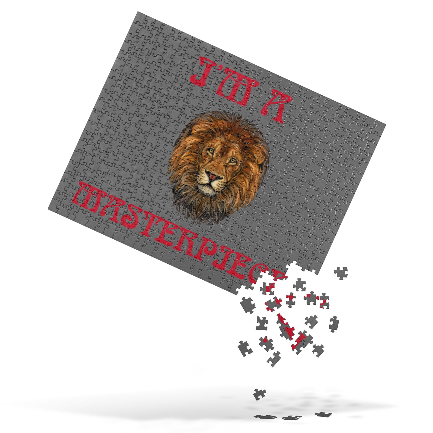 “I’M A MASTERPIECE!”Grey Jigsaw Puzzle W/Red Font