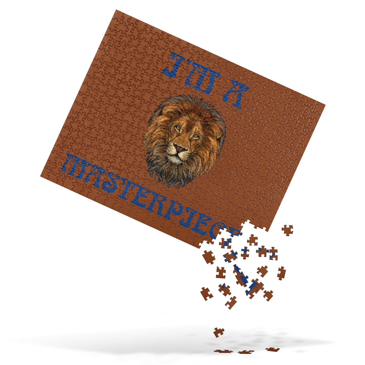 “I’M A MASTERPIECE!”Brown Jigsaw Puzzle W/Blue Font