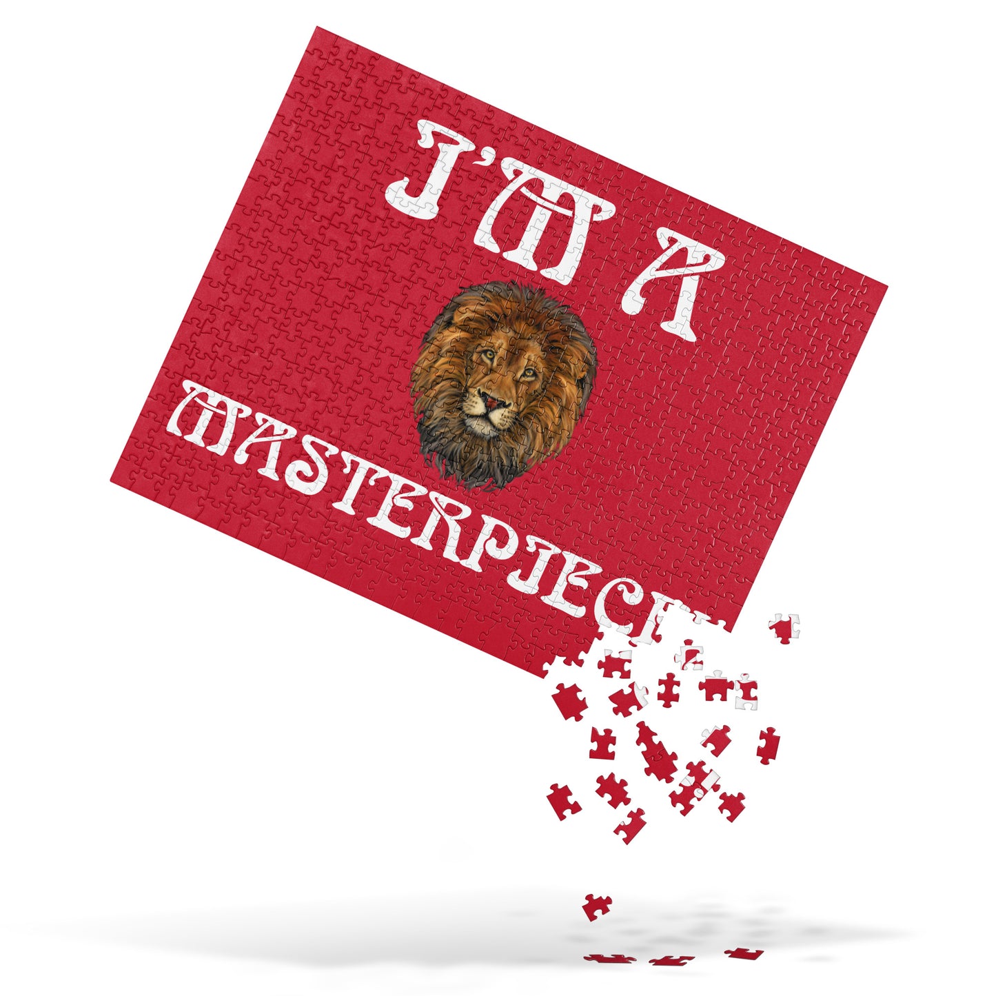 “I’M A MASTERPIECE!”Red Jigsaw Puzzle W/White Font
