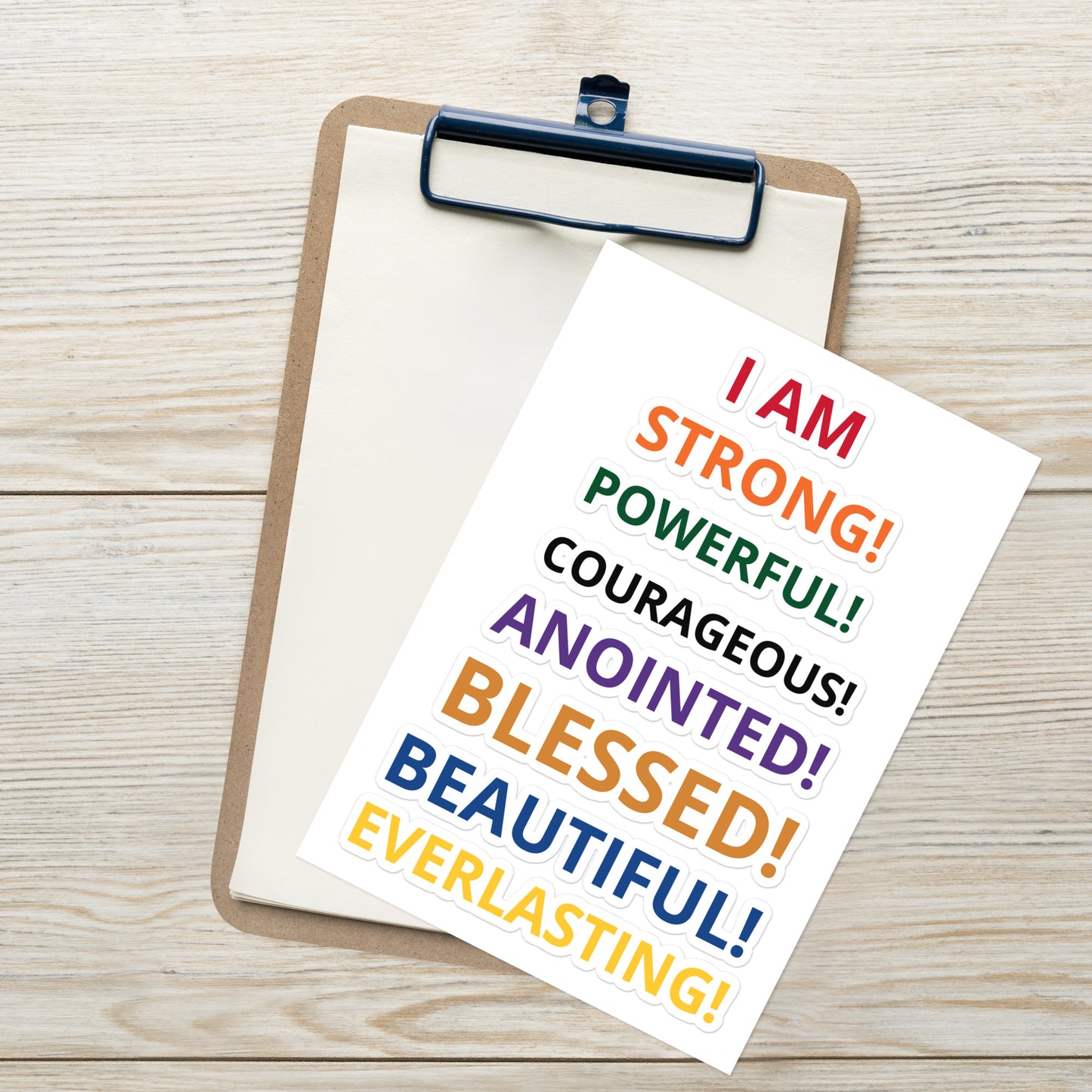 “IAM”Sticker Sheet W/Rainbow Font