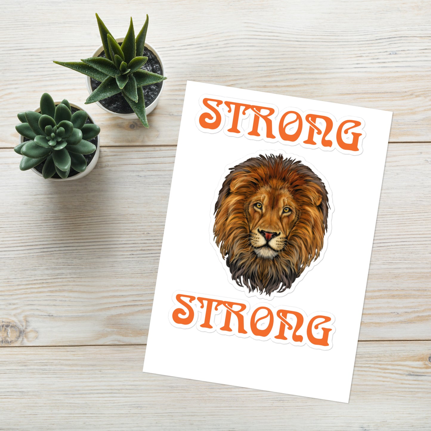 "STRONG" Sticker Sheet W/Orange Font