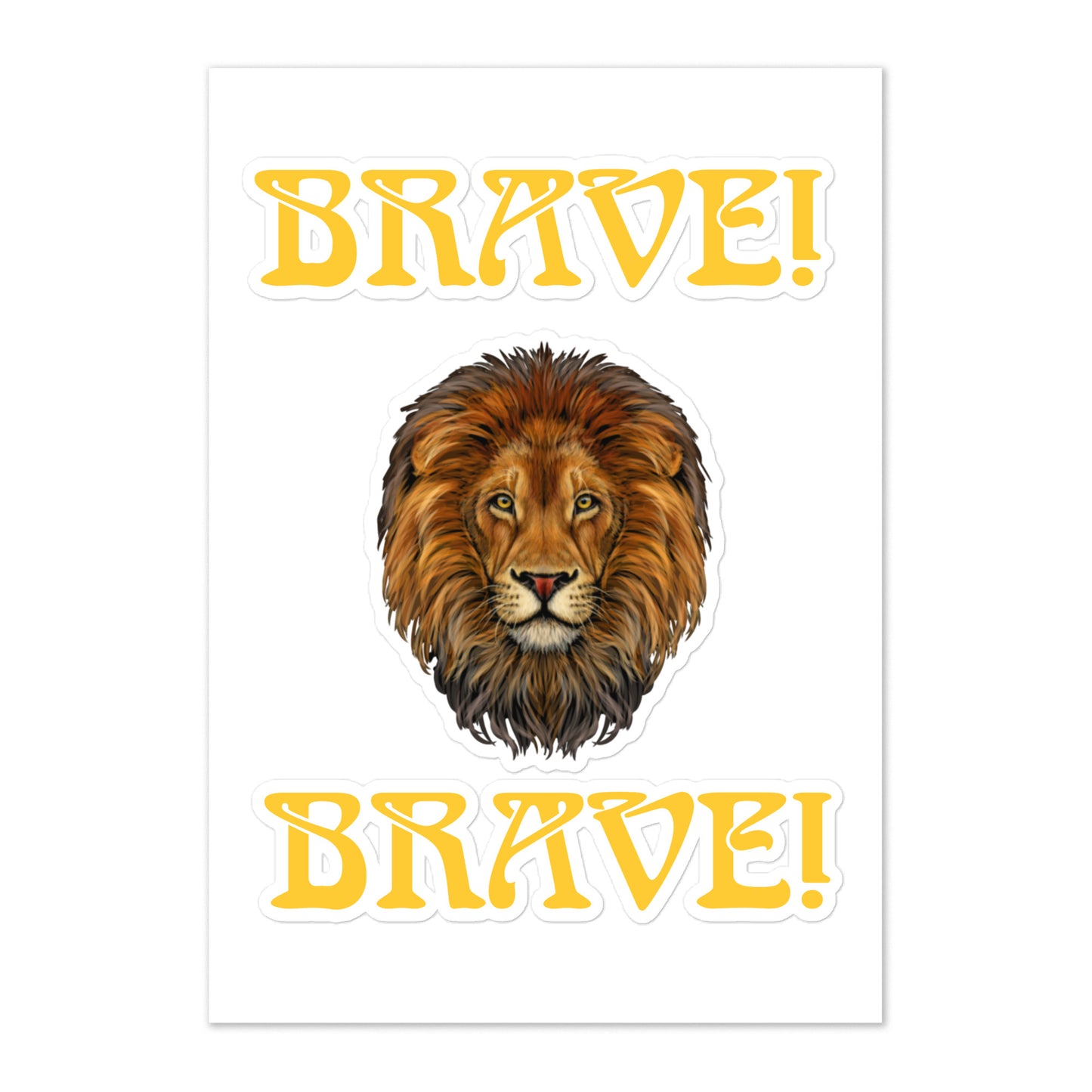 “BRAVE!”Sticker Sheet W/Yellow Font