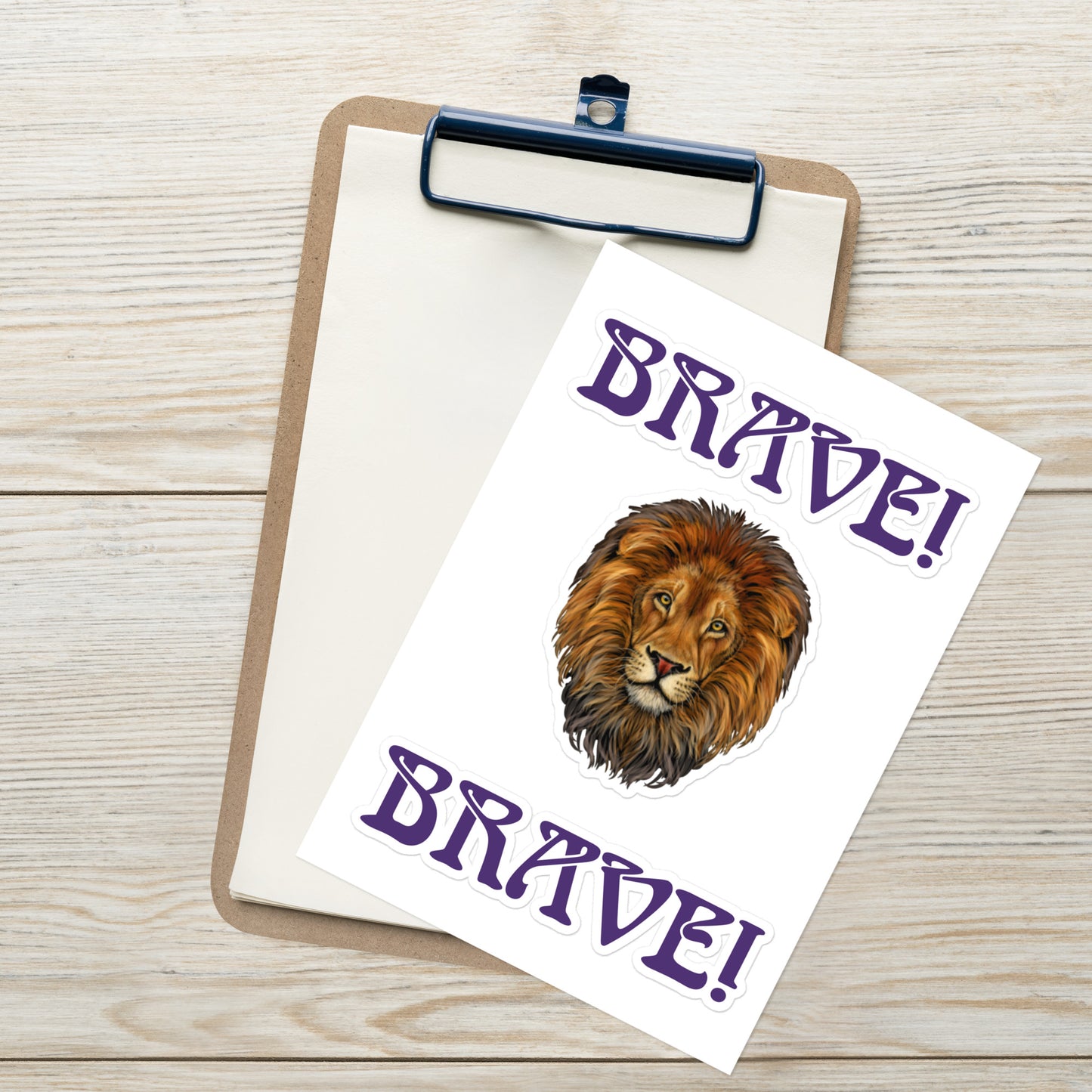 “BRAVE!”Sticker Sheet W/Purple Font