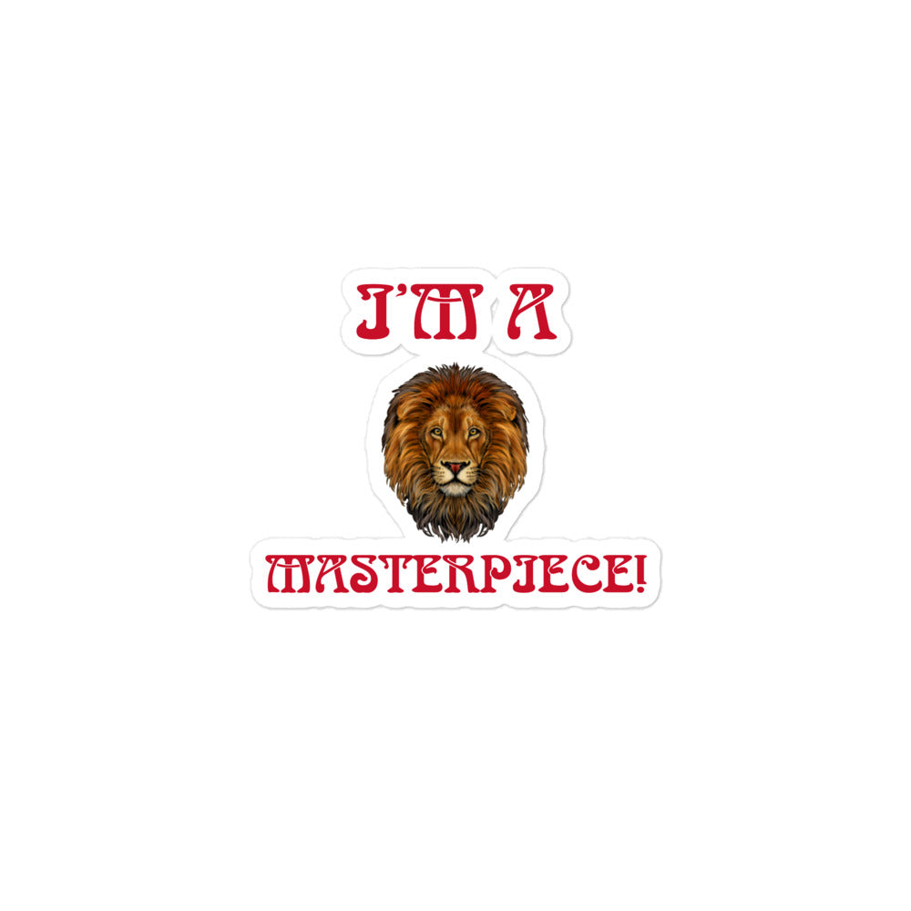 “I’M A MASTERPIECE!”Bubble-Free Stickers W/Red Font