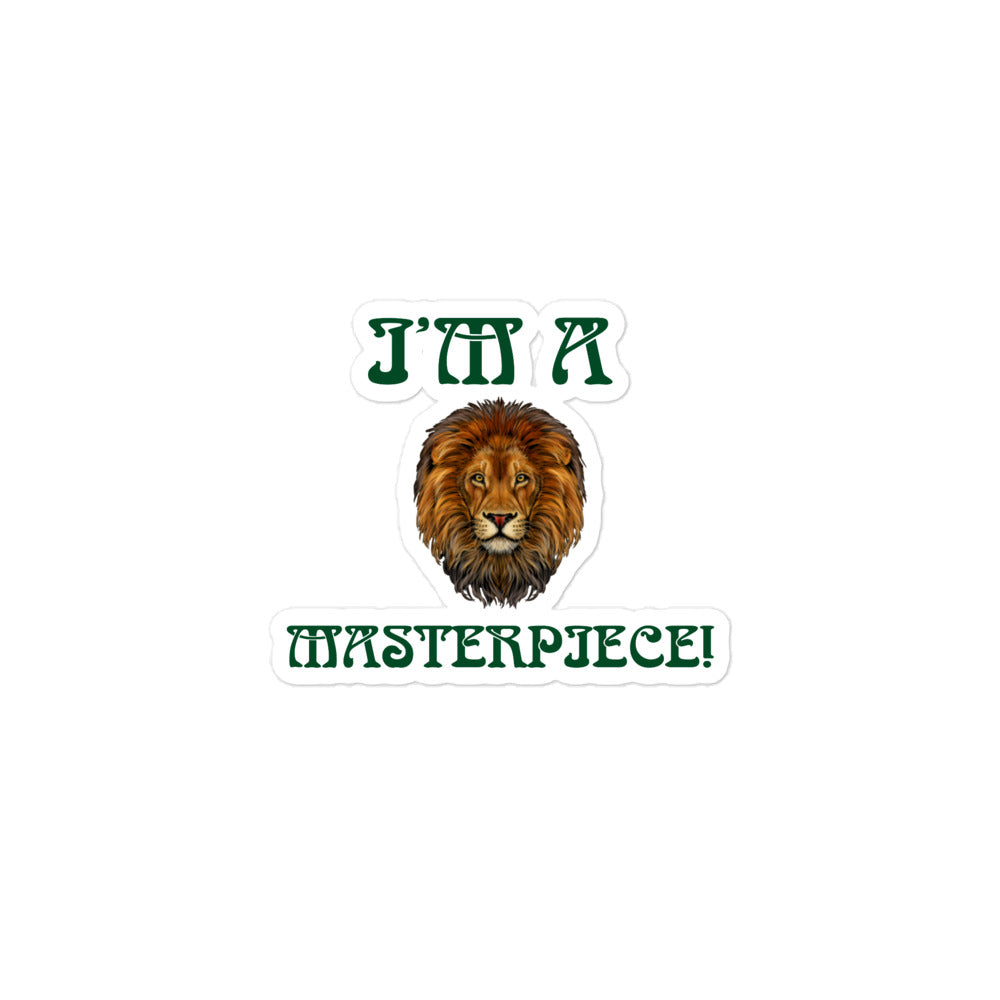 “I’M A MASTERPIECE!”Bubble-Free Stickers W/Green Font