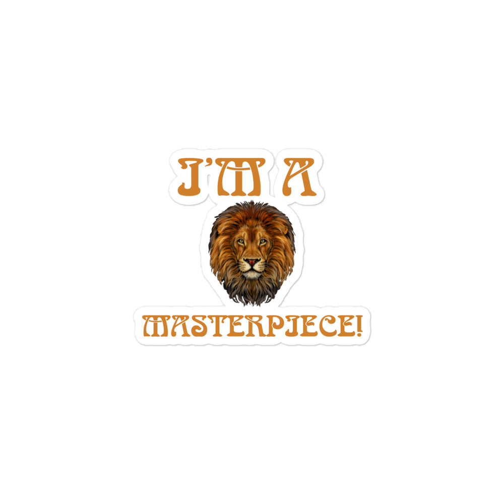 “I’M A MASTERPIECE!”Bubble-Free Stickers W/Bronze Font