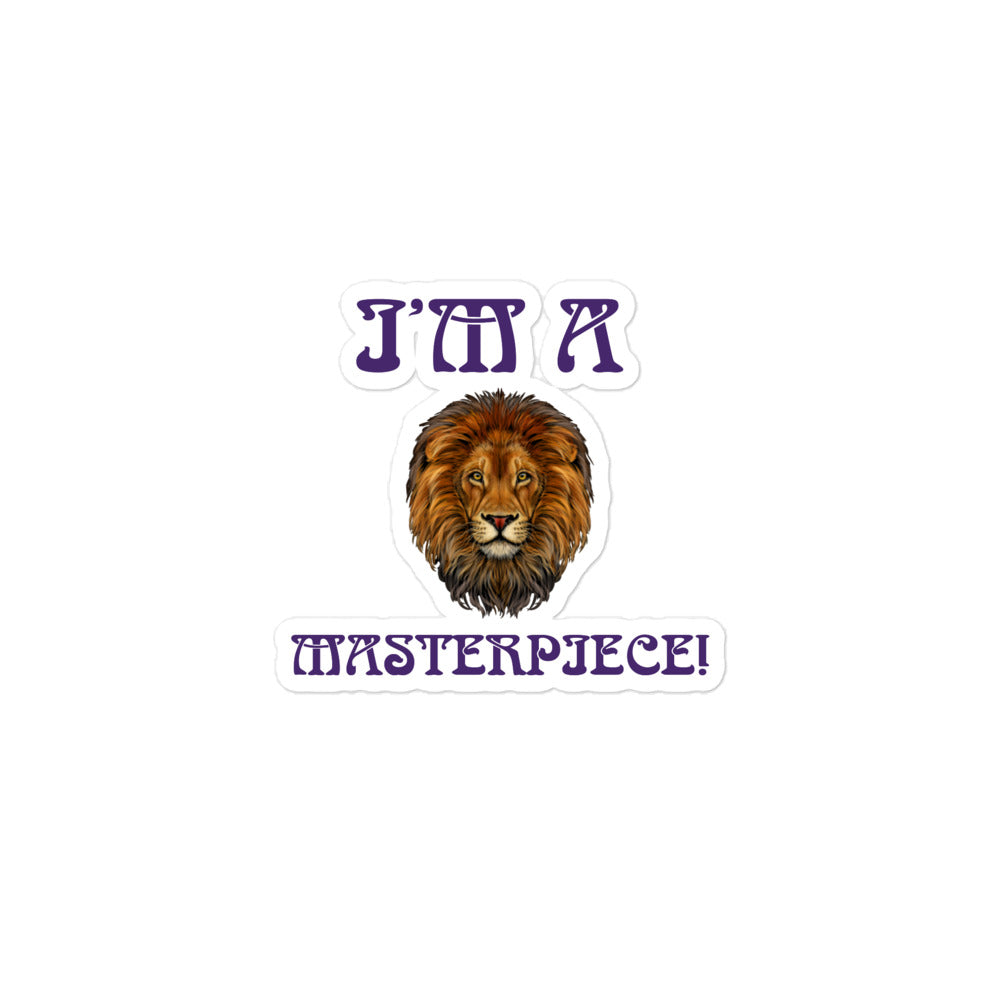 “I’M A MASTERPIECE!”Bubble-Free Stickers W/Purple Font