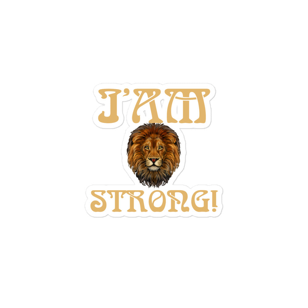 “I’AM STRONG!” Bubble-Free Stickers W/Fawn Font