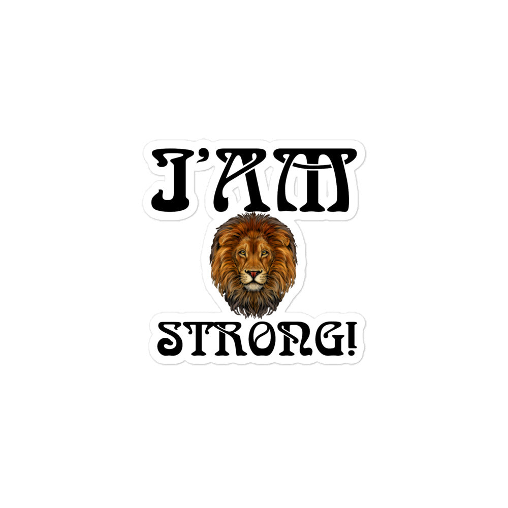 “I’AM STRONG!” Bubble-Free Stickers W/Black Font