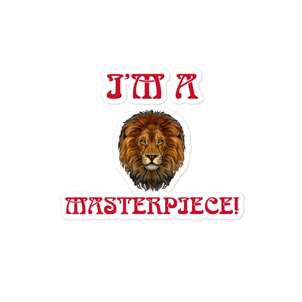 “I’M A MASTERPIECE!”Bubble-Free Stickers W/Red Font