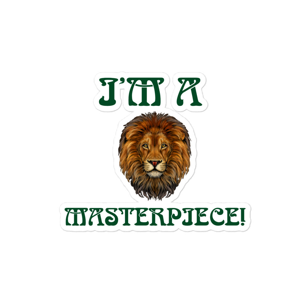 “I’M A MASTERPIECE!”Bubble-Free Stickers W/Green Font