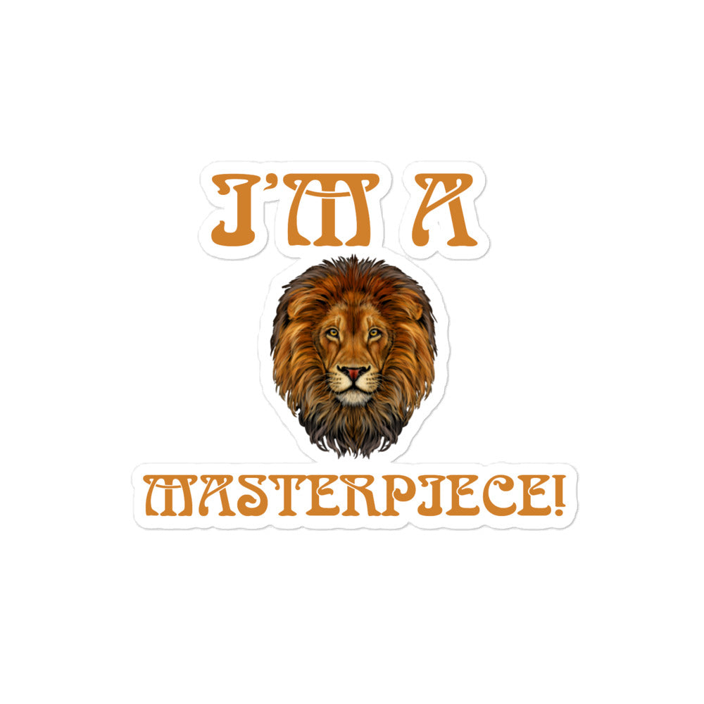 “I’M A MASTERPIECE!”Bubble-Free Stickers W/Bronze Font