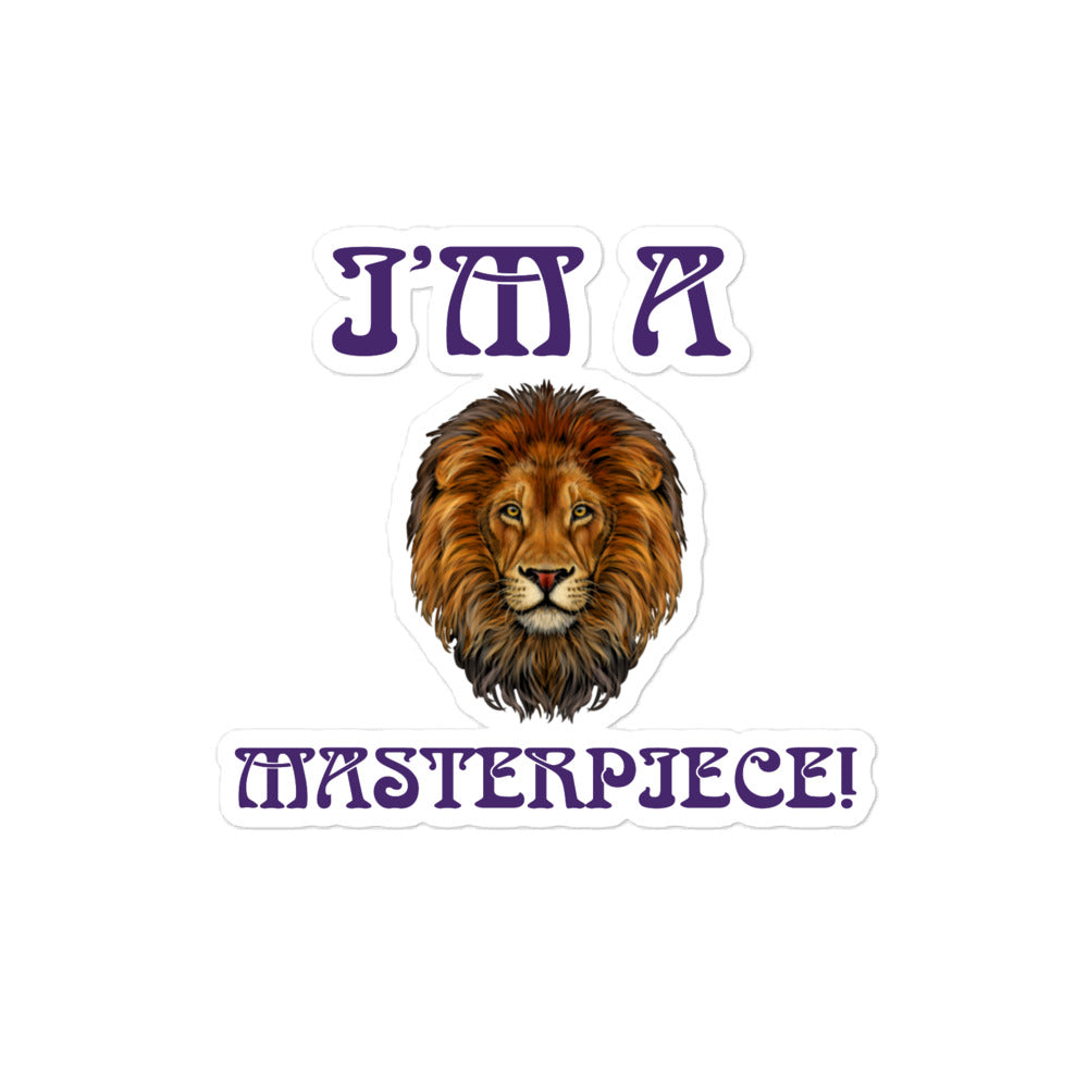 “I’M A MASTERPIECE!”Bubble-Free Stickers W/Purple Font