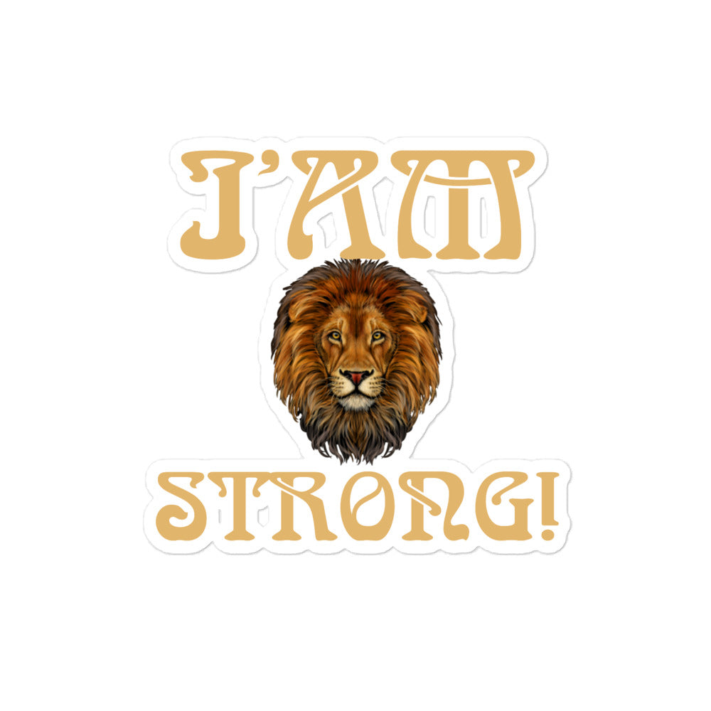 “I’AM STRONG!” Bubble-Free Stickers W/Fawn Font