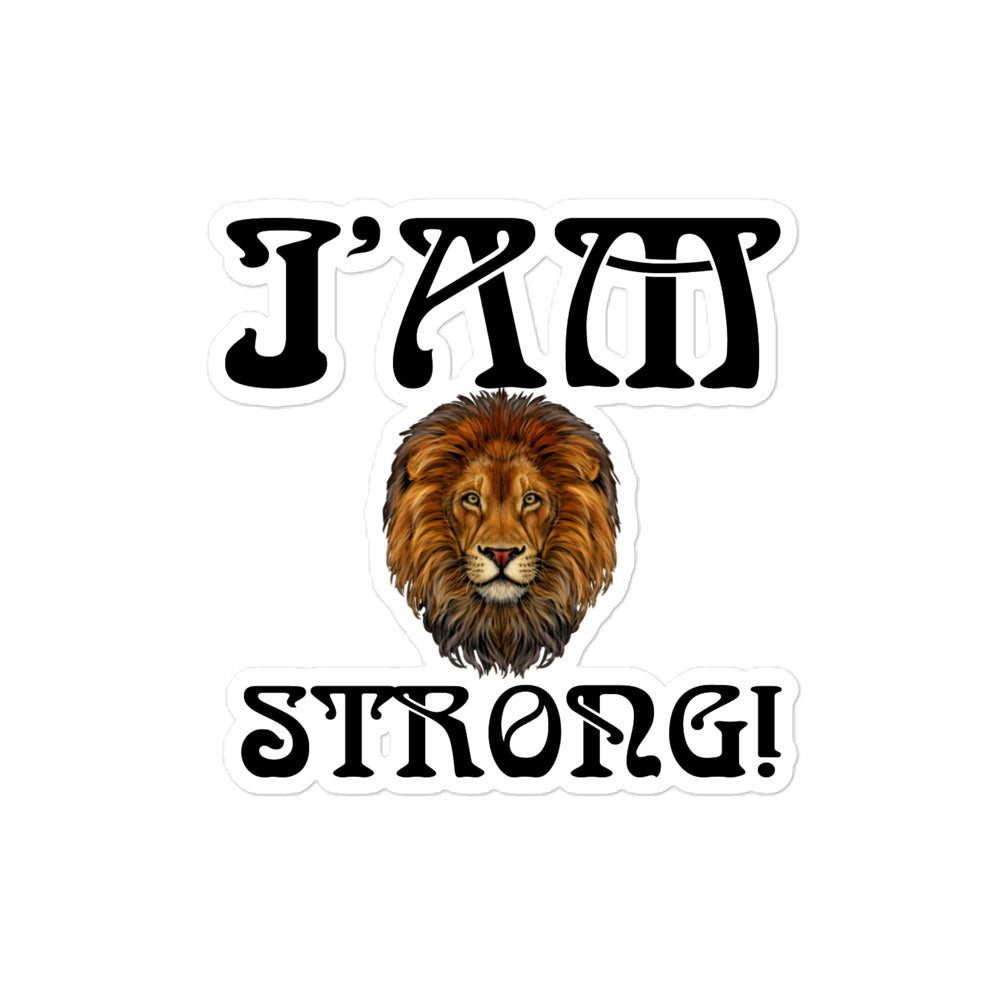 “I’AM STRONG!” Bubble-Free Stickers W/Black Font
