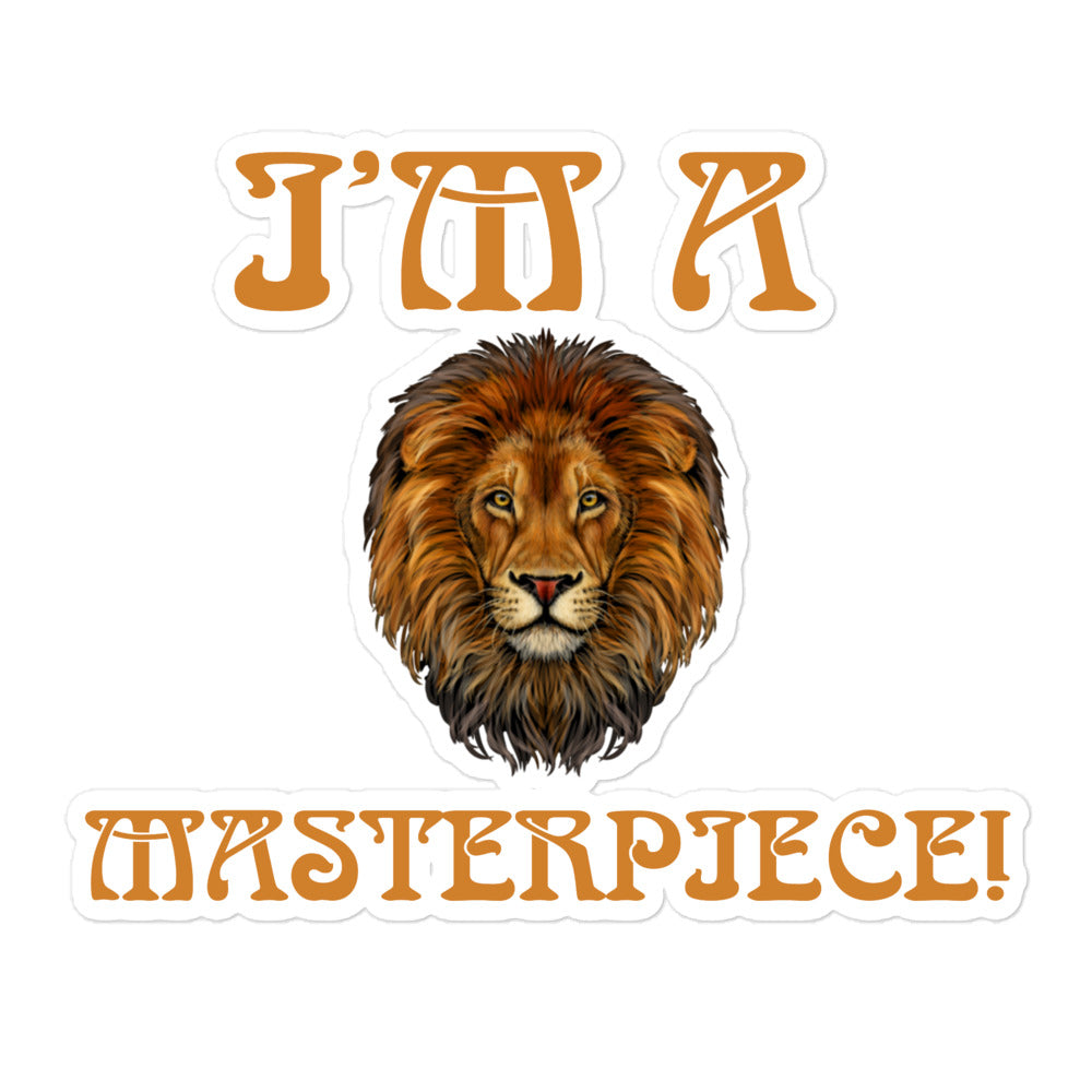 “I’M A MASTERPIECE!”Bubble-Free Stickers W/Bronze Font