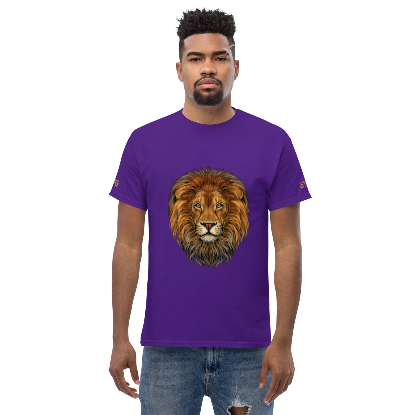 “STRONG”LION Men's Classic Tee W/Bronze Font