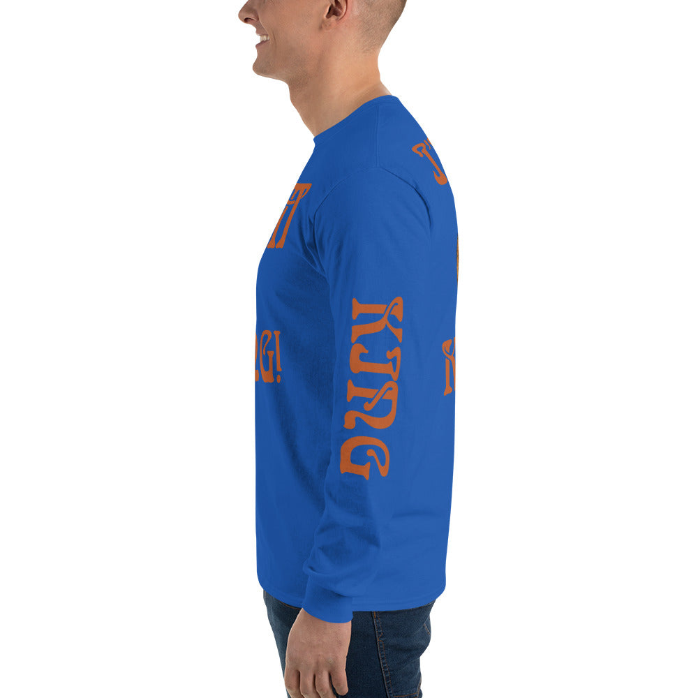 “I’AM A KING!”Men’s Long Sleeve Shirt W/Brown Font
