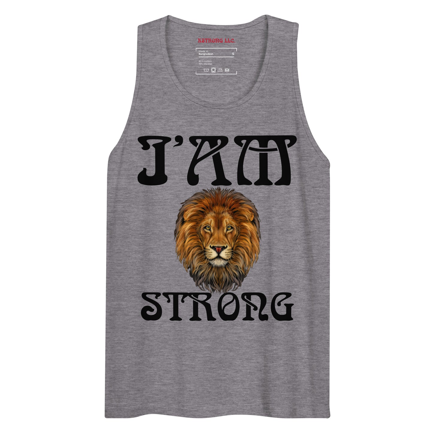 “I’AM STRONG!”Red Men’s Premium Tank Top W/Black Font