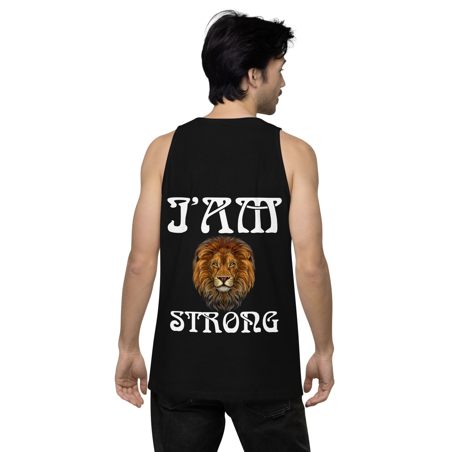 “I’AM STRONG!”Black Men’s Premium Tank Top W/White Font